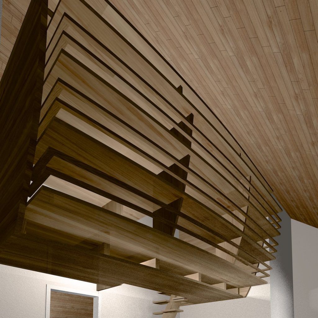 Hängender Abstellraum Zofingen | Visualisierung der Holzkonstruktion mit Plattenscheiben
